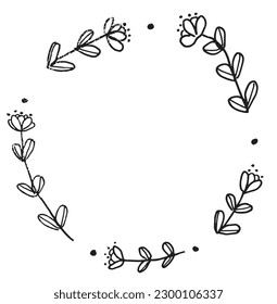 Plant outline illustration vector image. 
Hand drawn plant image artwork. 
Simple cute original logo of a monochrome plant.
Hand drawn vector illustration for posters, cards, t-shirts