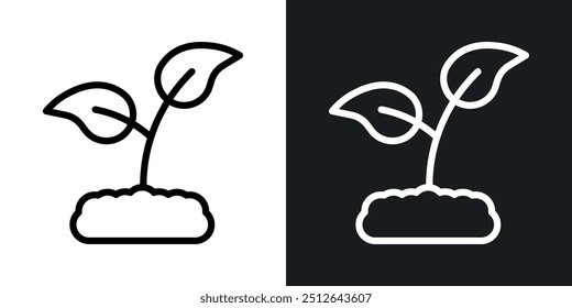 Plant outlined icon vector collection.
