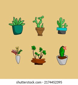 Plant Pack Icon For Background Needs Illustration Design