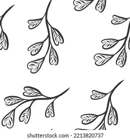 Plant pattern. Graphic vector. Outline drawing