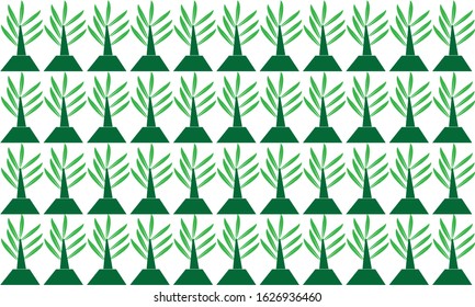plant pattern in a pot with a white background. Seamless pattern with cute tropical. vector illustration
