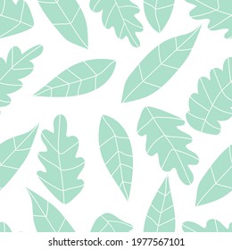 plant pattern. seamless pattern with palm leaves and branches. stock vector tropical illustration on white.