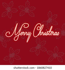 Plant patterns on a red background card for Christmas 