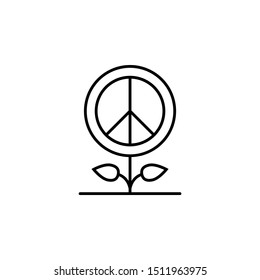 Plant peace symbol icon. Element of peace day thin line icon
