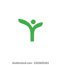 Plant, people, geometric symbol simple logo vector