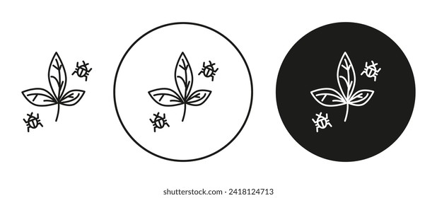 conjunto de iconos de línea plana de plagas de planta. plagas de plantas vector de ilustración de línea delgada
