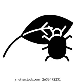 plant pests icon Flat outline fill black and white