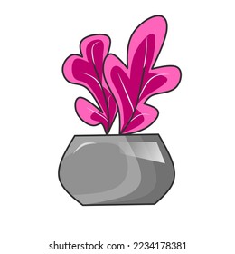 Ilustración vectorial cuadrada rosa de planta para banner, tarjeta, postal, cubierta.