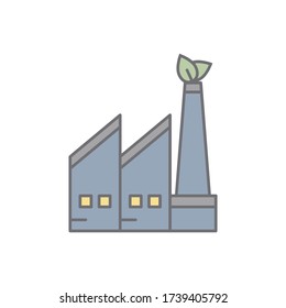Plant with a pipe plant icon. Simple outline colored vector of sustainable energy icons for ui and ux, website or mobile application