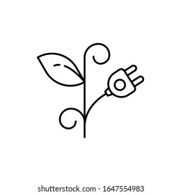 Plant, plug icon. Simple line, outline vector ecology icons for ui and ux, website or mobile application