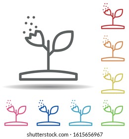 Plant, pollution line vector in multi color style icon. Simple thin line, outline vector of pollution icons for ui and ux, website or mobile application