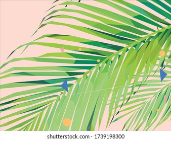 Plant polygon style pastel color background