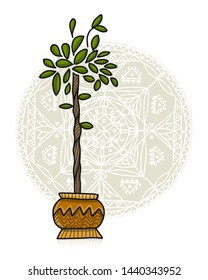 Plant in pot, asian style