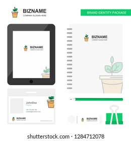 Plant pot  Business Logo, Tab App, Diary PVC Employee Card and USB Brand Stationary Package Design Vector Template
