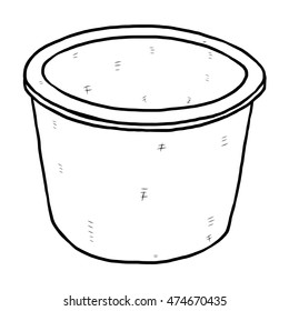 plant pot / cartoon vector and illustration, black and white, hand drawn, sketch style, isolated on white background.