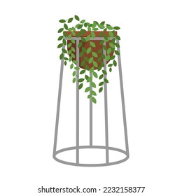 Plant in pot cartoon vector. Potted houseplant. Gardening, floral vector, isolated on white