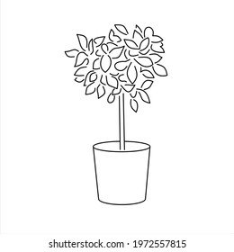 Plant in pot. Decorative vector element. Flat illustration.