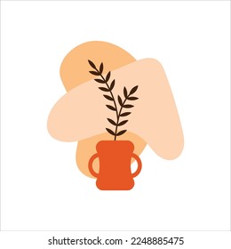 Plant and Pot Elements Vector