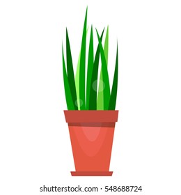 The plant in the pot. Flat design. Vector illustration isolated on white background.