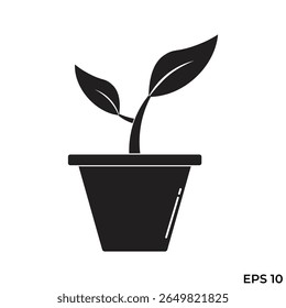 plant pot flat icon vector