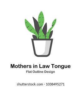 Plant in the pot flat outline icon