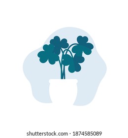 plant in pot, flat vector art