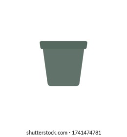 Plant pot flat vector illustration.Gardening equipment.