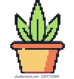 Plant pot game pixel art.