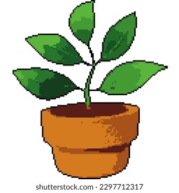 Plant pot game pixel art.