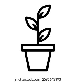 Plant Pot Glyph Icon Design For Personal nad Commercial Use