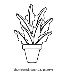 plant pot icon black and white