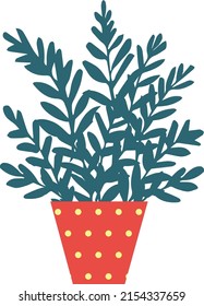 Plant in the pot icon. Cartoon flat vector illustration