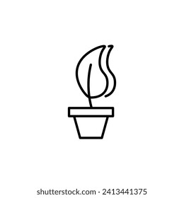 Plant in Pot Icon For Design, Infographics, Apps 