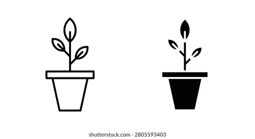 Plant Pot icon design set on white background. Best for web projects