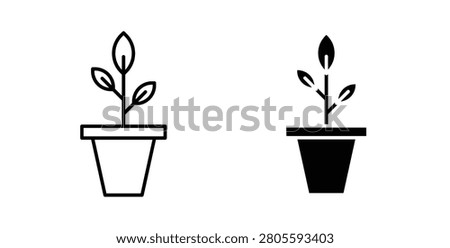 Plant Pot icon design set on white background. Best for web projects