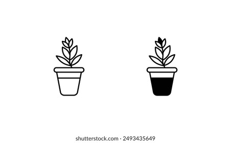 Plant Pot icon design with white background stock illustration