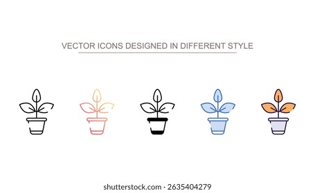 Plant Pot icon design with white background stock illustration