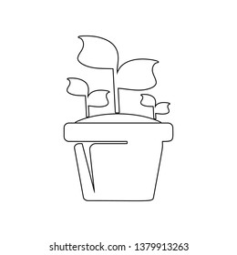 plant in the pot icon. Element of Garden for mobile concept and web apps icon. Outline, thin line icon for website design and development, app development
