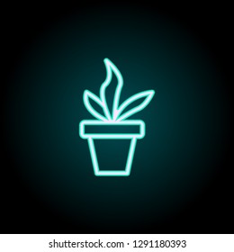 plant in the pot icon. Elements of Science in neon style icons. Simple icon for websites, web design, mobile app, info graphics