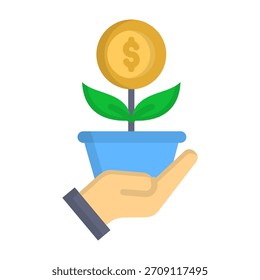 Plant Pot Icon Ilustración vectorial de diseño plano