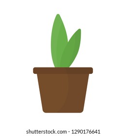 plant pot icon in flat style isolated vector illustration on white transparent background