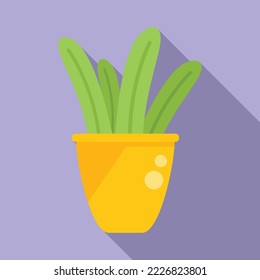 Plant pot icon flat vector. Interior house. Office room