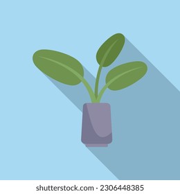 Plant pot icon flat vector. Home indoor. Flower leaf