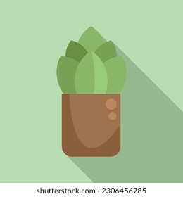 Plant pot icon flat vector. Flower plant. Indoor garden