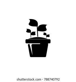 plant in the pot icon. Garden elements. Premium quality graphic design icon. Simple love icon for websites, web design, mobile app, info graphics on white background