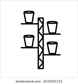 plant pot icon glyph vector. nature icon isolated on white background