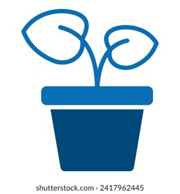 Plant-Pot-Symbol-Linie, Vektorgrafik