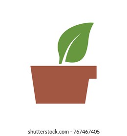 plant in pot icon logo