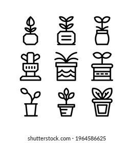 plant pot icon or logo isolated sign symbol vector illustration - Collection of high quality black style vector icons
