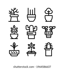 plant pot icon or logo isolated sign symbol vector illustration - Collection of high quality black style vector icons

